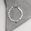 Flat Shell and Moon Charm Bracelet