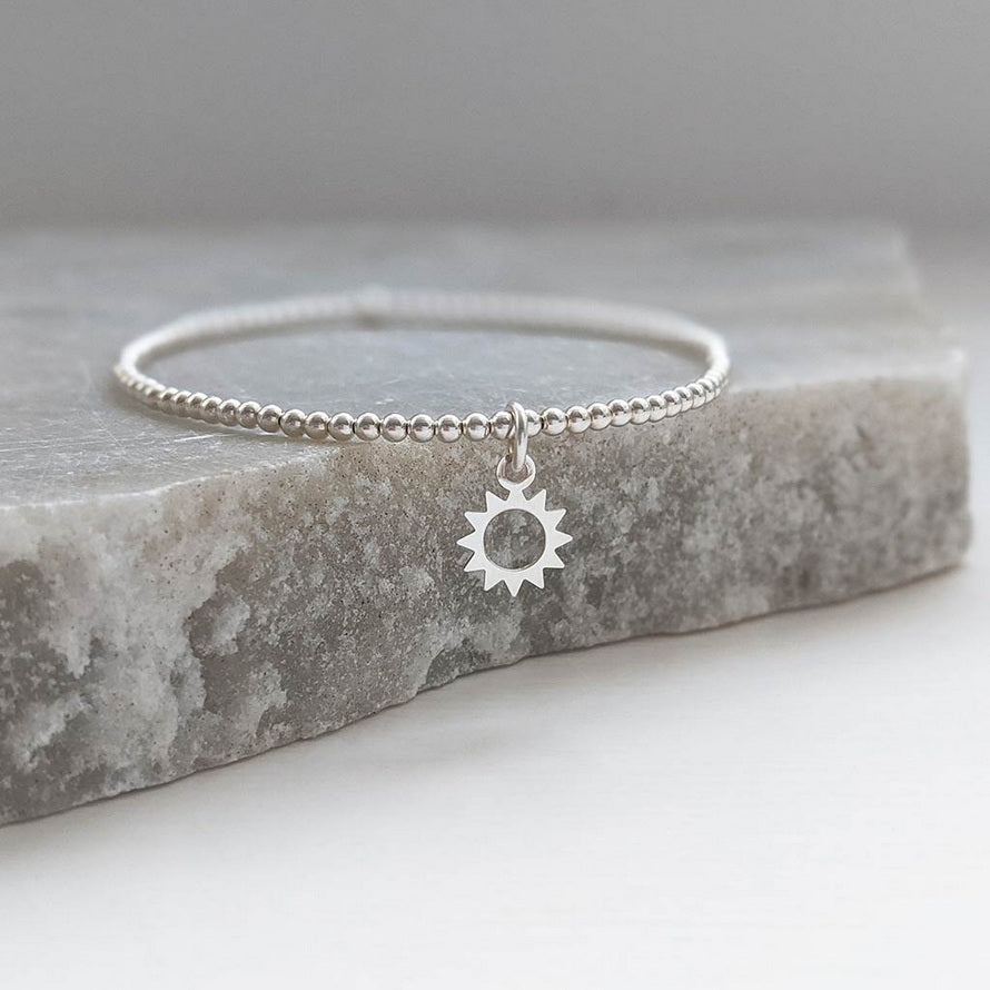 Sterling Silver Sun Charm Bracelet