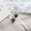 Black Diamond Swarovski Crystal Hoop Earrings