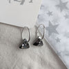 Black Diamond Swarovski Crystal Hoop Earrings