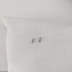 Black Diamond Crystal Bar Stud Earrings