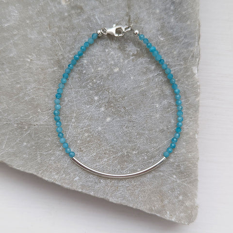 Amazonite and Sterling Silver Bar Bracelet