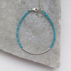 Amazonite and Sterling Silver Bar Bracelet