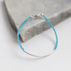 Amazonite and Sterling Silver Bar Bracelet