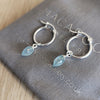 Aquamarine Semi-Precious Gemstone Hoop Earrings
