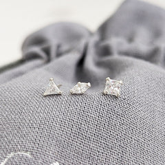 Sterling Silver Crystal Nose Stud Set
