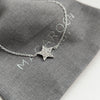 Sterling Silver Crystal Star Charm Bracelet