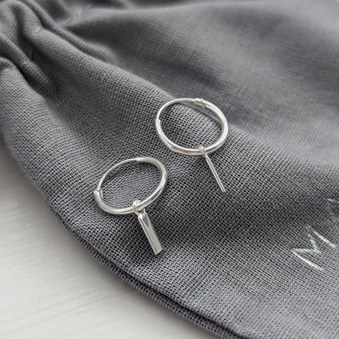 Flat Bar Micro Hoop Earrings