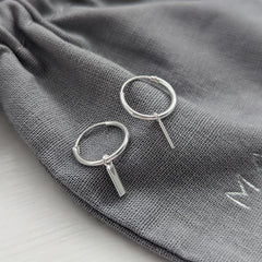 Flat Bar Sleeper Hoop Earrings