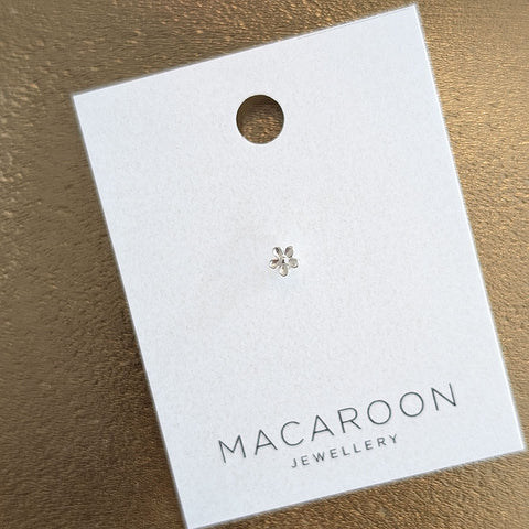 Sterling Silver Flower Helix Stud Earring