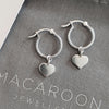 Heart Charm Hoop Earrings
