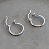 Rainbow Moonstone Charm Hoop Earrings
