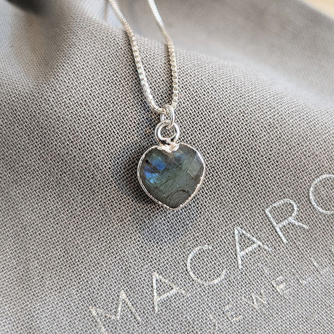 Labradorite Heart Gemstone Necklace