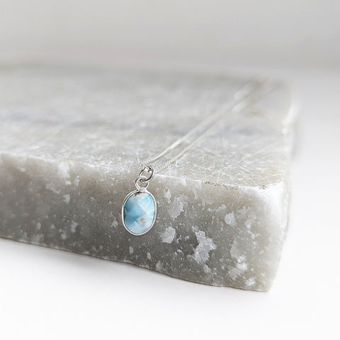 Larimar Oval Gemstone Necklace