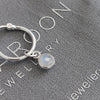 Rainbow Moonstone Charm Hoop Earrings
