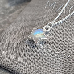 Rainbow Moonstone Star Gemstone Necklace