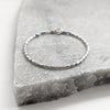 Silk and Fine Silver Tube Beaded Bracelet