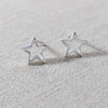 Sterling Silver Cut Out Star Earrings