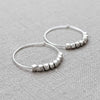 Silver Nugget Hoop Earrings