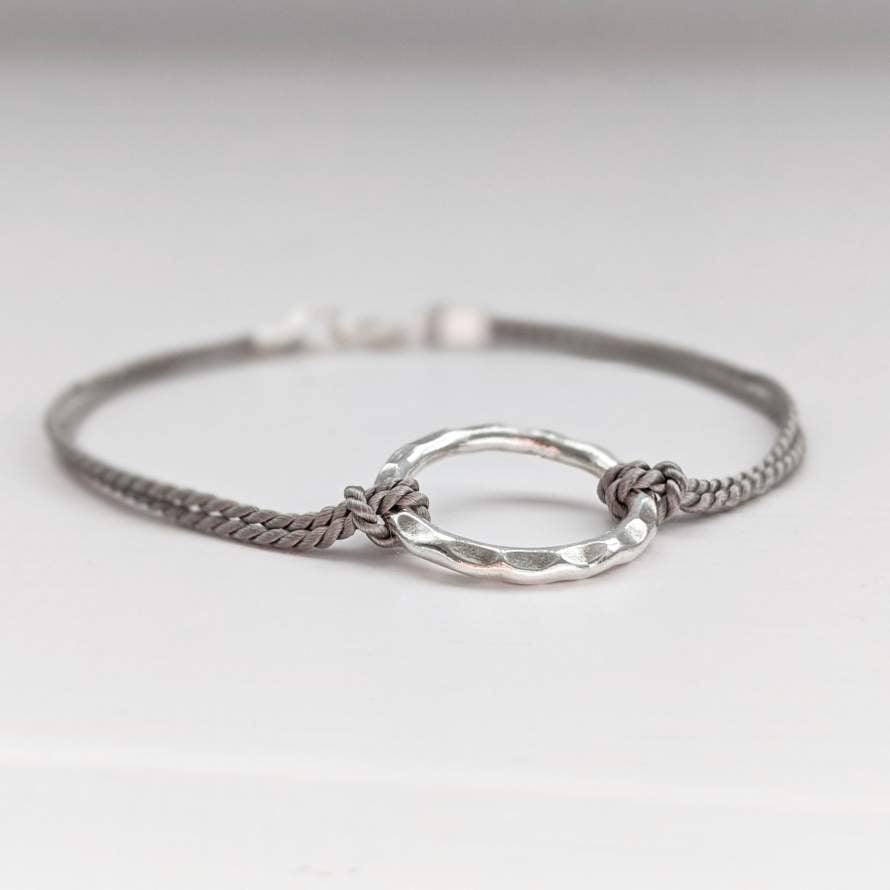 Fine Silver Beaten Loop Friendship Bracelet