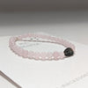 Mini Macaroon Rose Quartz Leaf Bracelet
