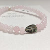 Mini Macaroon Rose Quartz Leaf Bracelet