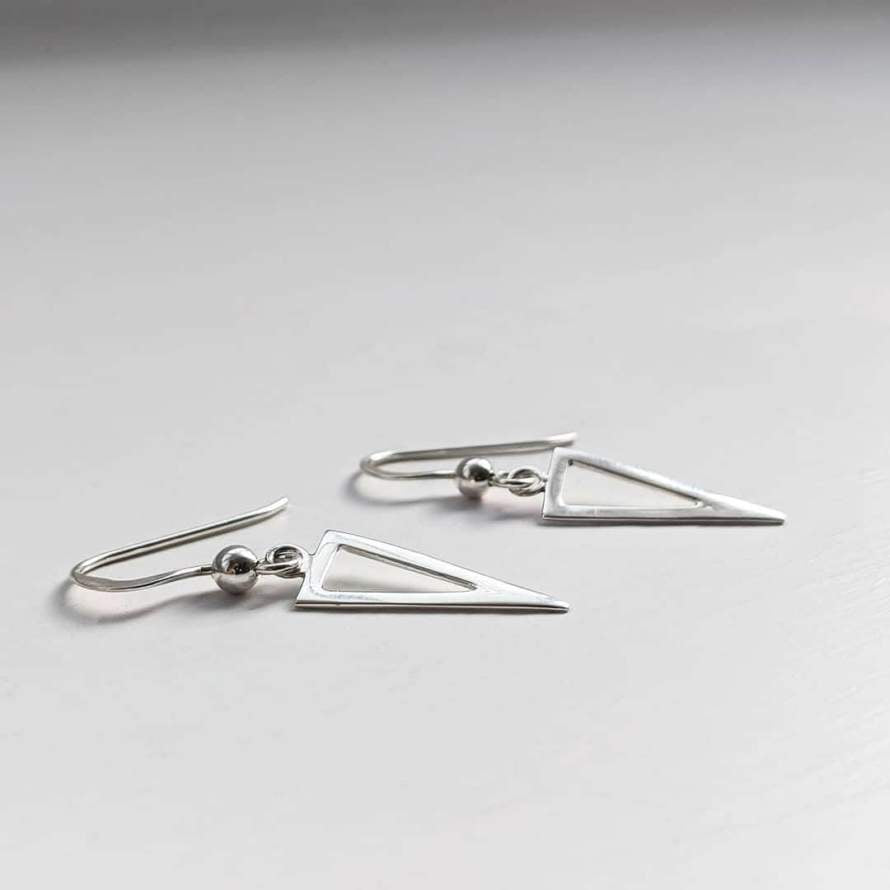 Sterling Silver Triangle Drop Earrings