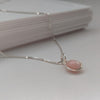 Pink Opal Oval Gemstone Necklace