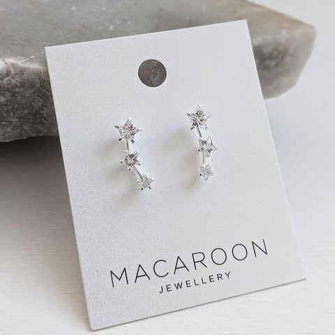 Crystal Star Climber Earrings