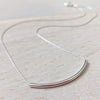 Sterling Silver Fine Curved Bar Necklace