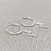 Micro Hoop and Lightning Bolt Earrings