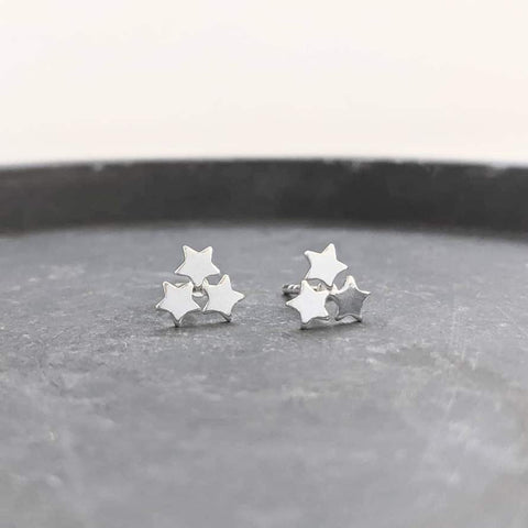 Triple Star Stud Earrings