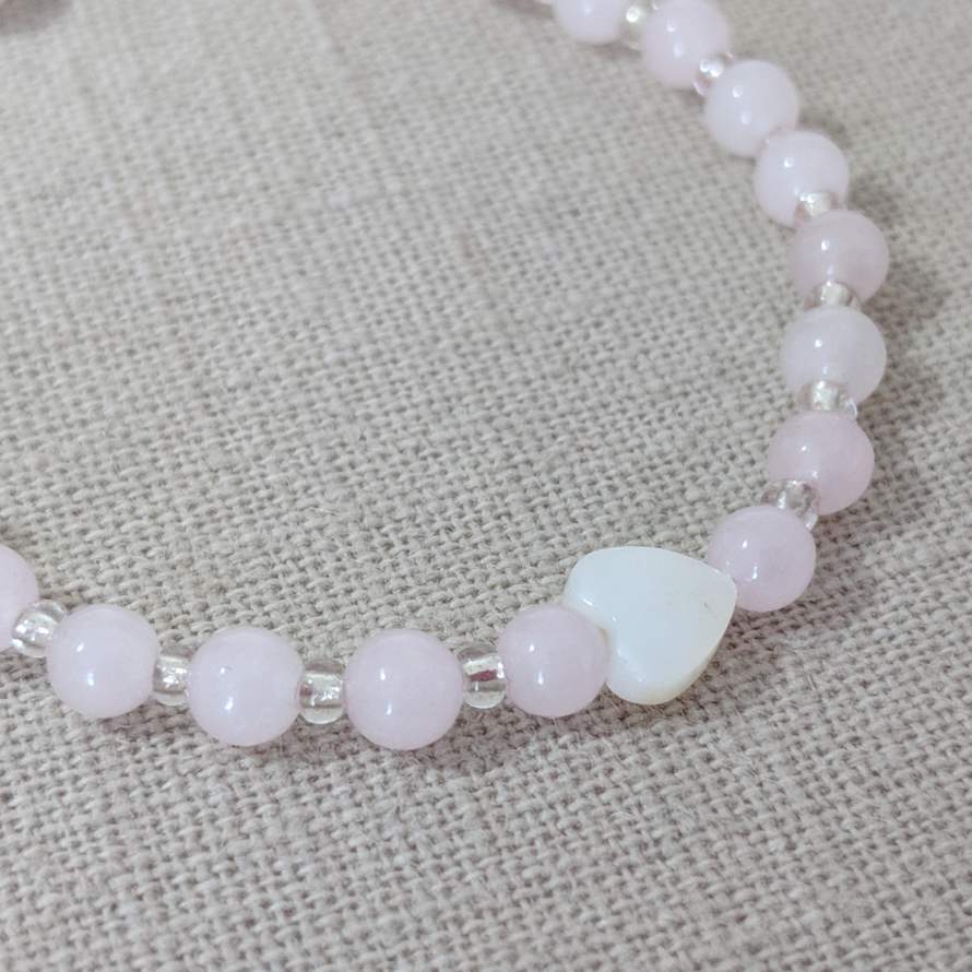 Mini Macaroon Rose Quartz Bracelet