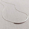 Sterling Silver Fine Curved Bar Necklace