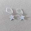 Micro Hoop and Star Drop Earrings