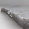 Star and Moon Silver Hoop Earrings