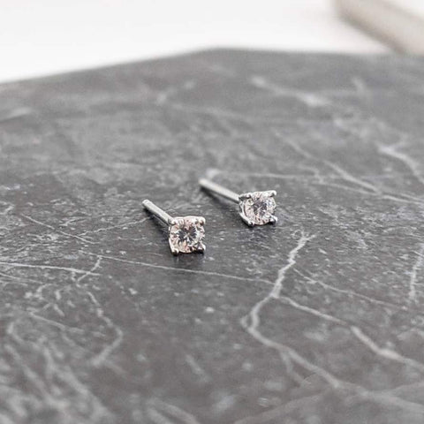 Tiny Crystal Stone Stud Earrings