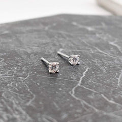 Tiny Crystal Stone Stud Earrings