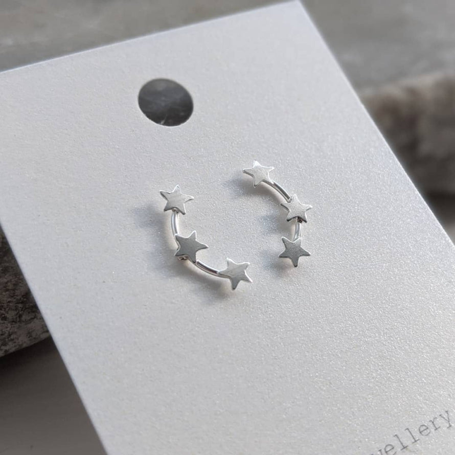 Tiny Triple Star Climber Earrings