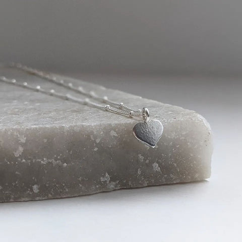 Sterling Silver Satellite Chain Heart Necklace