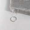 Fine Silver Beaten Loop Necklace