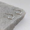 Small Silver Hexagon Hoop Earrings