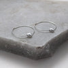 Sliding Heart Silver Hoop Earrings