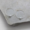 Sliding Heart Silver Hoop Earrings