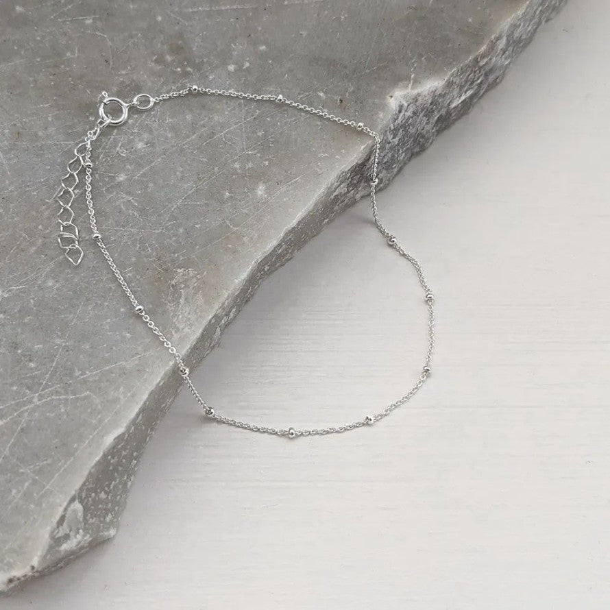 Sterling Silver Satellite Chain Anklet