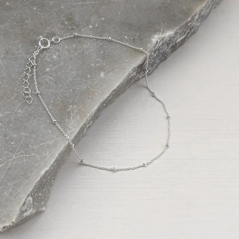 Sterling Silver Satellite Chain Anklet