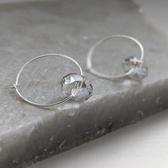 Swarovski Crystal Rondelle Hoop Earrings