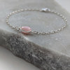 Pink Opal and Silver Chain Bracelet