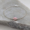 Pink Opal and Silver Chain Bracelet