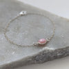 Pink Opal and Silver Chain Bracelet